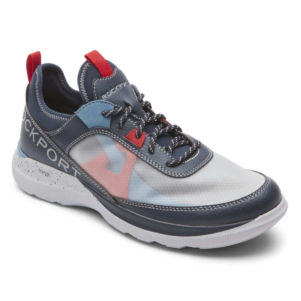 Rockport Mens Sneakers Blue - truFLEX Hybrid Mudguard Tie - UK 791-MWDAPL